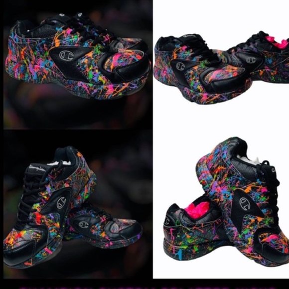 SOLD - Champion Custom Made Splatter Shoes - Picture 3 of 11